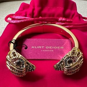 Kurt Geiger Gold and Black Women's Cuff Bracelet